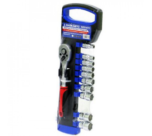 Набор головок 11предм ( 10 головок 6гр.,5-14мм с трещеткой) МАЯКАВТО