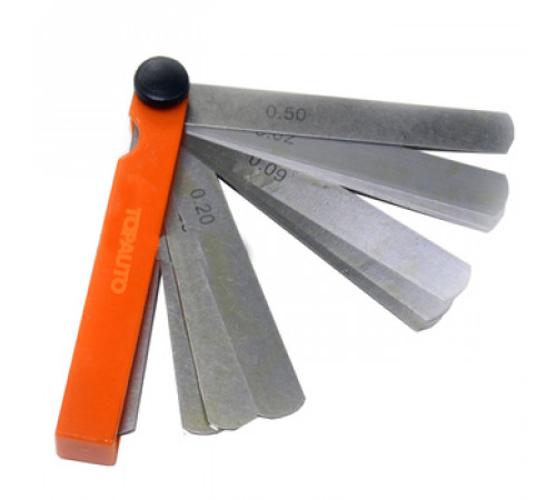 Щупы для измерения зазоров №4 (70мм,11 листов (0.1-1мм)) пластик блистер TOPAUTO