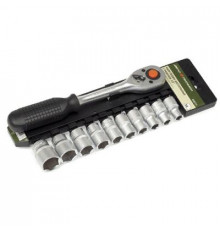 Набор головок 11предм 1/2 6-гр с трещеткой (10,11,12,13,14,15,17,19,22,24мм)пл.холдер ДТ