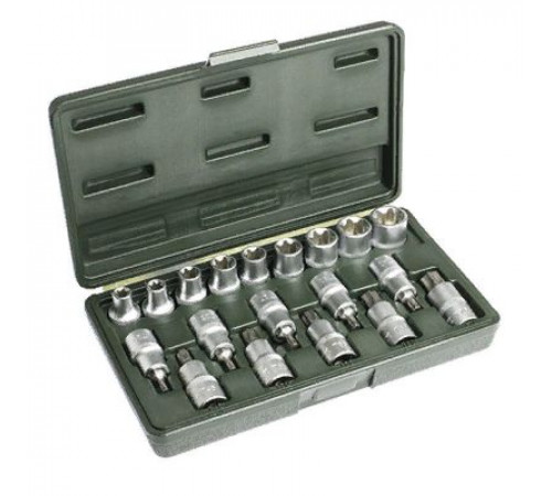 Набор головок со вставками TORX 19пр. 1/2 (E10,E11,E12,E14,E16,E18,E20,E22,E24) ДТ