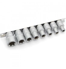 Набор головок TORX  8пр. 1/2 (Е10,Е11,Е12,Е14,Е16,Е18,Е20,Е24) мет.холдер ДТ