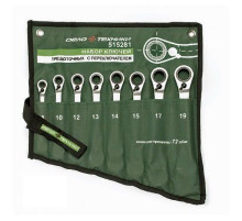 Набор ключей комб. трещоточных 10 шт. (8,10,12,13,14,15,17,19,22,24мм) тетрон.сумка ДТ