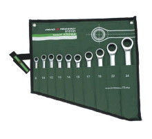 Набор ключей комб. трещоточных 08 шт. (8,10,12,13,14,15,17,19мм)  тетрон. сумка ДТ