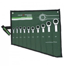 Набор ключей комб. трещоточных 08 шт. (8,10,12,13,14,15,17,19мм)  тетрон. сумка ДТ