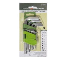 Набор ключей шестигранных 09 шт. коротких (1.5,2,2.5,3,4,5,6,8,10мм) ДТ