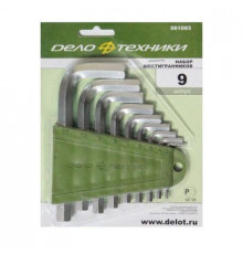 Набор ключей шестигранных 09 шт. коротких (3,4,5,6,7,8,9,10,12мм) ДТ