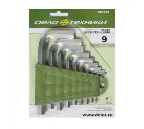 Набор ключей шестигранных 09 шт. коротких (3,4,5,6,7,8,9,10,12мм) ДТ