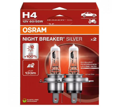 Лампы H4 12V 60/55W +100% 64193 NBS-2HB OSRAM