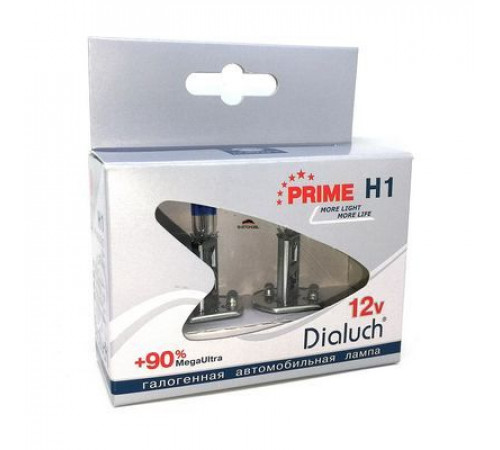 Лампы H1 12V 55W +60% Р14,5s Диалуч PRIME Корея ЛЧ126PR-2BR