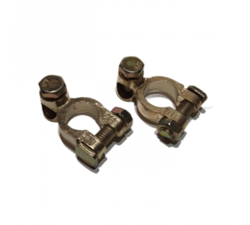 Клеммы АКБ латунь (под зажим провода болтом М6) к-т 2штTOPAUTO