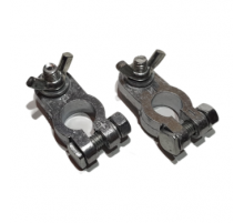 Клеммы АКБ быстросъемная цинк (под зажим провода с клеммой болтом М8 с барашком)к-т 2 шт TOPAUTO