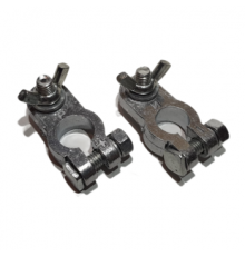 Клеммы АКБ быстросъемная цинк (под зажим провода с клеммой болтом М8 с барашком)к-т 2 шт TOPAUTO