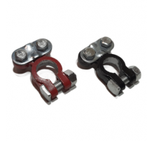 Клеммы АКБ быстросьемная красная+черная (под зажим провода прижимной планкой посередине) к-т 2 шт TO