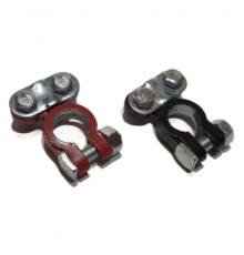 Клеммы АКБ быстросьемная красная+черная (под зажим провода прижимной планкой посередине) к-т 2 шт TO