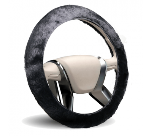 Оплетка на руль MONA LISA Desire меховая без обода, цвет черный размер M