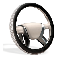 Оплетка на руль MONA LISA Infinity экокожа со стразами, цвет серебро, размер M