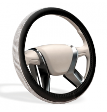 Оплетка на руль MONA LISA Infinity экокожа со стразами, цвет серебро, размер M