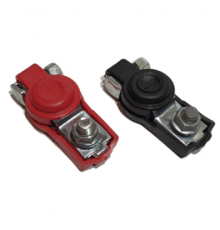 Клеммы АКБ цинк с защитными колпачками (под зажим провода с клеммой болтом М8 с конусной гайкой ключ