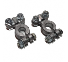 Клеммы АКБ свинец Стандарт - Япония (под зажим провода прижимной планкой посередине) к-т 2 шт TOPAUT