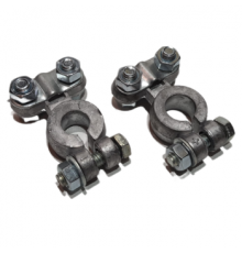 Клеммы АКБ свинец Стандарт - Япония (под зажим провода прижимной планкой посередине) к-т 2 шт TOPAUT