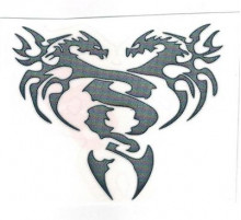 Наклейка металл Драконы