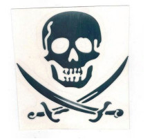 Наклейка металл Веселый роджер