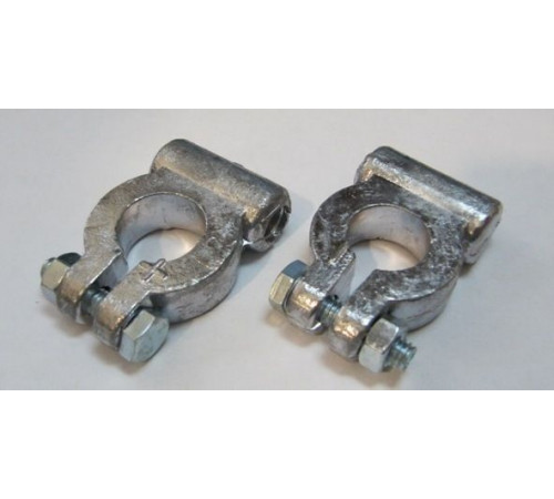 Клеммы АКБ легковые (2шт.) под гайку d6 свинц. TOPAUTO