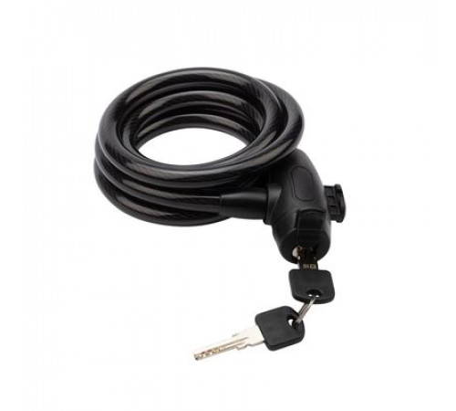 Замок противоугонный для велосипедов и колясок с ключом 150 см. черный REXANT