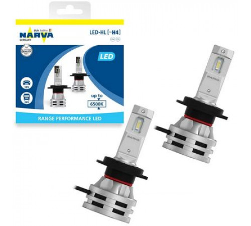 Лампы NARVA светодиод. H4 6500K Range Performance LED (к-т 2 шт.)