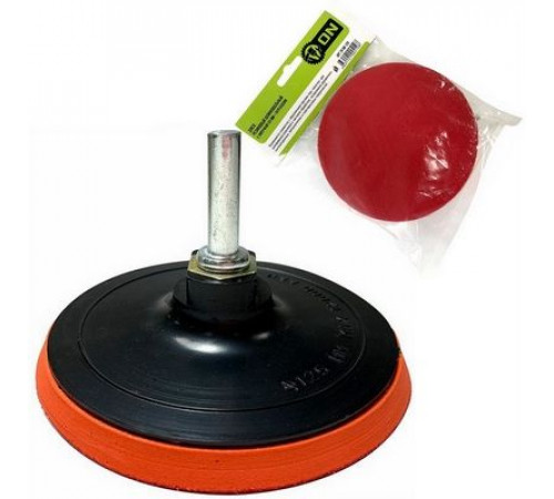 Держатель шлифовальных кругов с липучкой 125мм.+ переходник ON