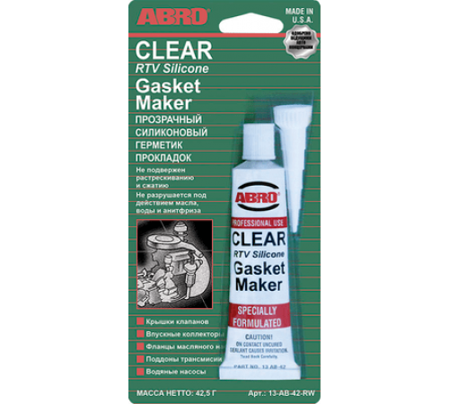 Герметик - прокладка ABRO прозрачный 42,5г.