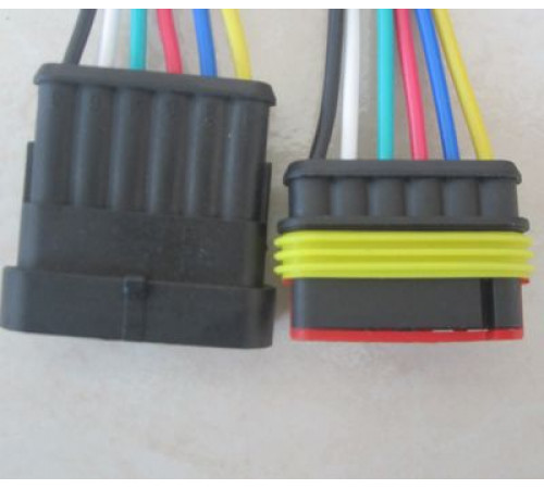 Колодка 6 конт. мама-папа 1,5 мм герметичная в сб. с пров.КЛИ085-6