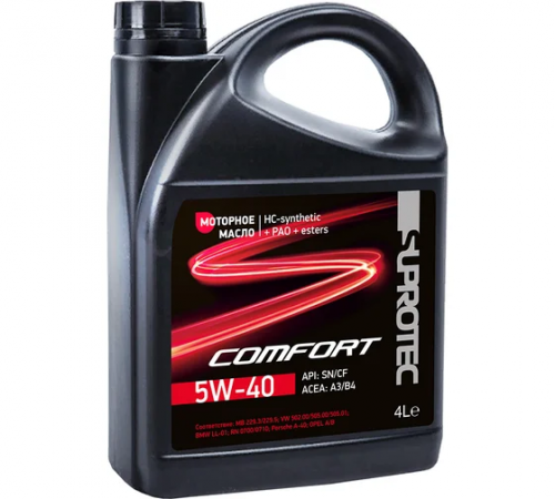 Моторное масло COMFORT 5w-40 4л Suprotec ЧЗ