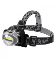 Фонарь налобный поворот.3 Вт 100%, 50%, пульсирующий белый, 3хААА, СОВ + зеркальный рассеиватель REX