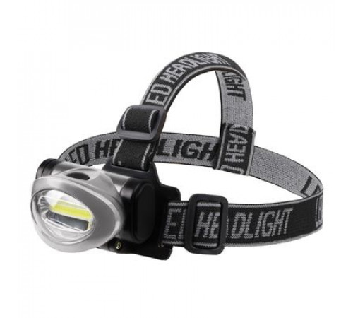 Фонарь налобный поворот.3 Вт 100%, 50%, пульсирующий белый, 3хААА, СОВ + зеркальный рассеиватель REX