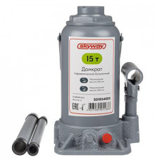 Домкрат гидравлический бутылочный SKYWAY с клапаном 15т h 225-430мм в коробке+сумка