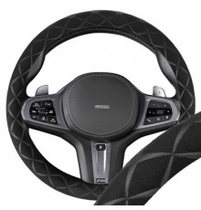 Оплетка искусственная замша M (37-39 см) SKYWAY Design Hit-4 Черная