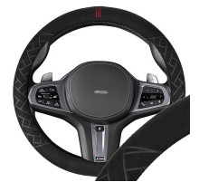 Оплетка искусственная замша M (37-39 см) SKYWAY Design Hit-5 Черная/красная