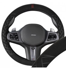 Оплетка искусственная замша M (37-39 см) SKYWAY Design Hit-5 Черная/красная