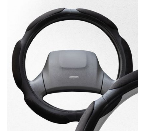 Оплетка искусственная замша с перфорацией L (39-41 см) SKYWAY Mix Sponge air Черная