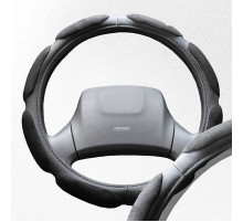 Оплетка искусственная замша с перфорацией L (39-41 см) SKYWAY Mix Sponge classic Черная