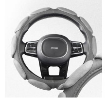 Оплетка искусственная замша с перфорацией M (37-39 см) SKYWAY Mix Sponge classic Серая