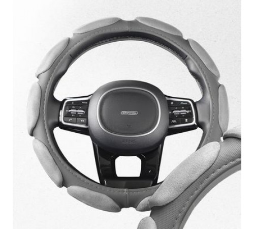 Оплетка искусственная замша с перфорацией M (37-39 см) SKYWAY Mix Sponge classic Серая