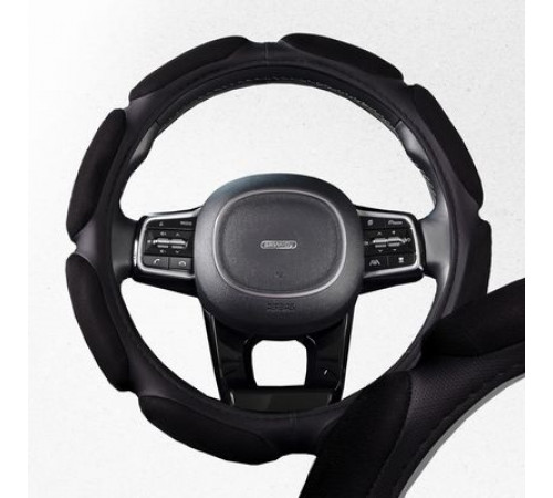 Оплетка искусственная замша с перфорацией M (37-39 см) SKYWAY Mix Sponge classic Черная