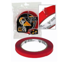 Скотч двусторонний Nova Bright 12мм х 5м красный+прозрачный(акрил основа)