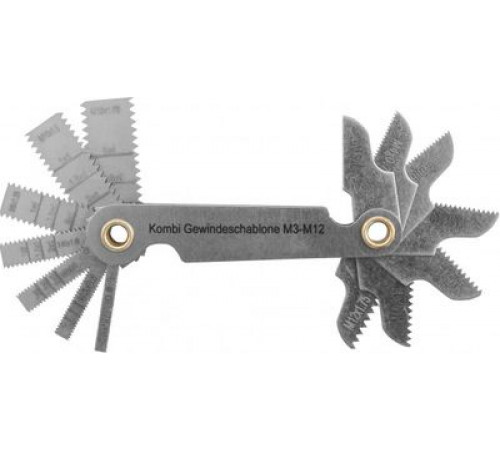 Набор резьбовых шаблонов комбинированных для наружных и внутренних резьб, 14 предметов / THORVIK