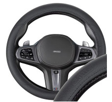 Оплетка натуральная кожа M (37-39 см) SKYWAY Design Real-9 Черная