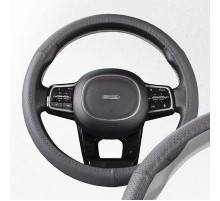 Оплетка натуральная кожа с перфорацией M (37-39 см) SKYWAY Base Real-1 Серая