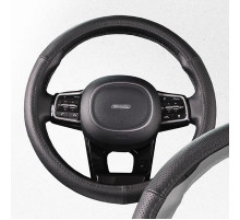 Оплетка натуральная кожа с перфорацией M (37-39 см) SKYWAY Base Real-1 Черная