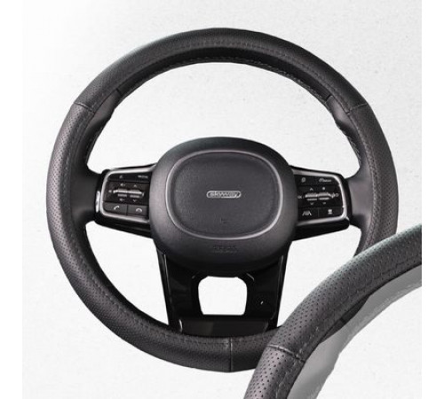 Оплетка натуральная кожа с перфорацией M (37-39 см) SKYWAY Base Real-1 Черная